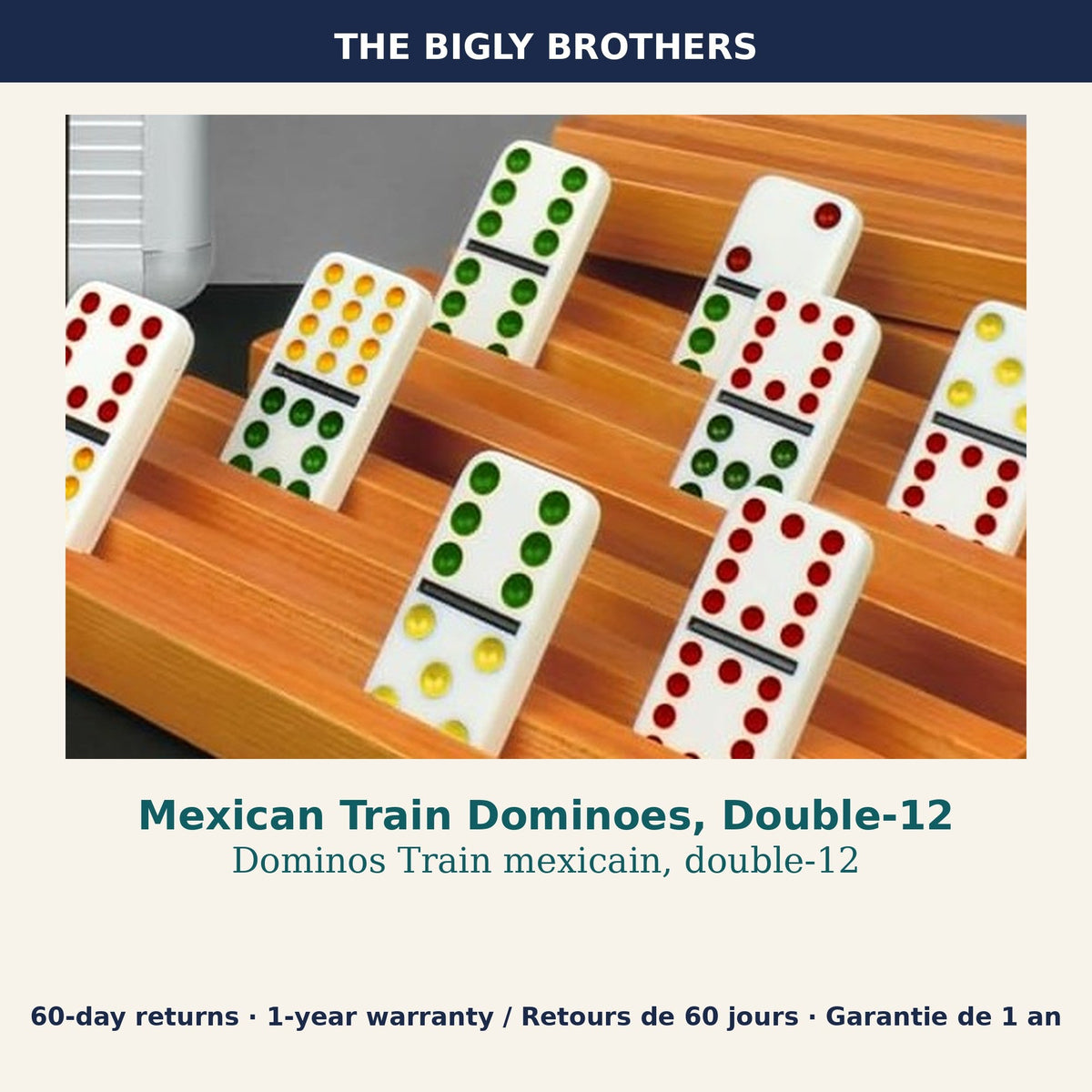 Family Game Night Kit — Mexican Train Dominoes Double-12 Set in Aluminum Case (91 Tiles) plus 7-in-1 Wooden Board Game Set with 3 Slide-Out Boards