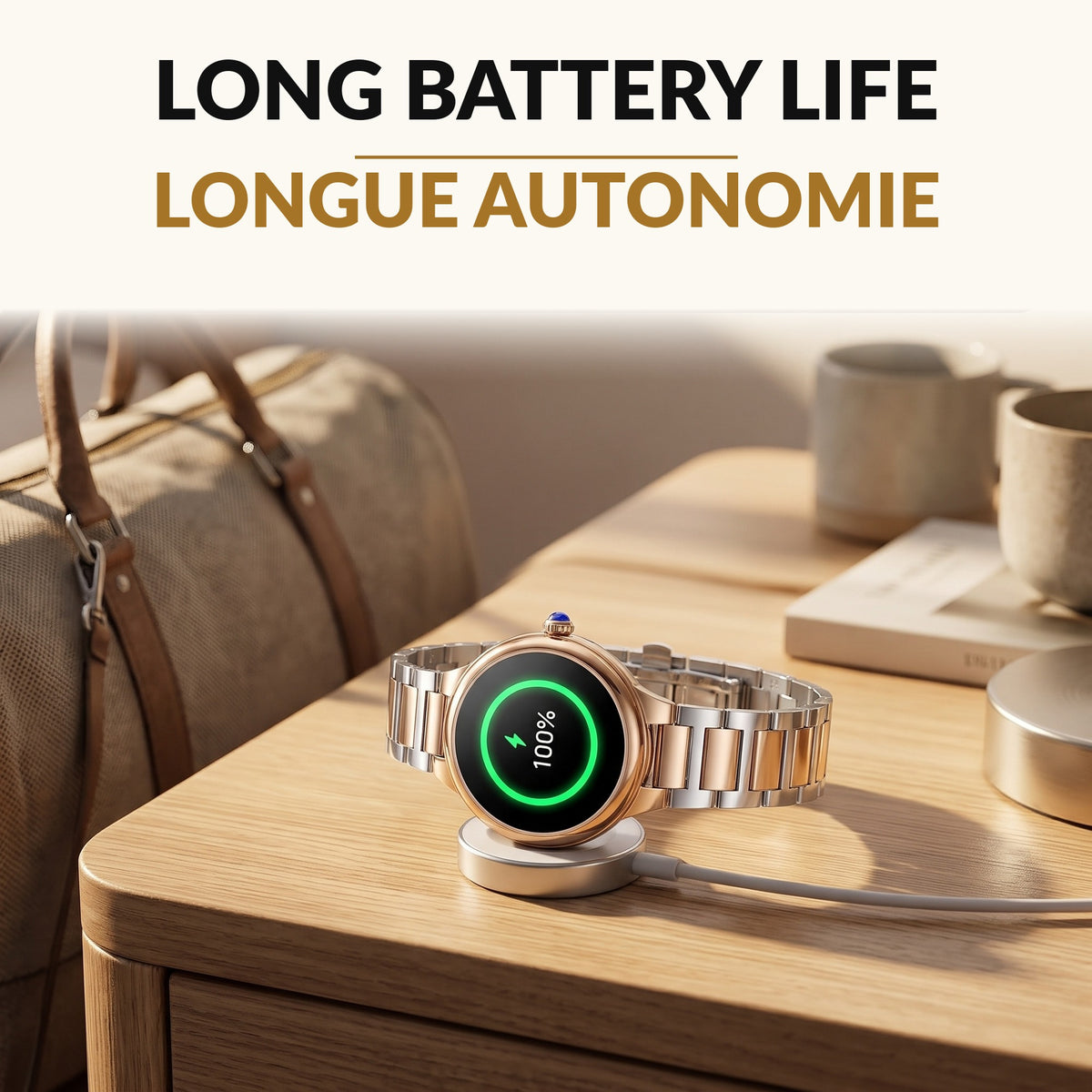 Luxury Women's Smart Watch 1.19 Inch AMOLED Round Display AI Voice Assistant Bluetooth Calling Heart Rate SpO2 Stress Monitor 30 Day Standby