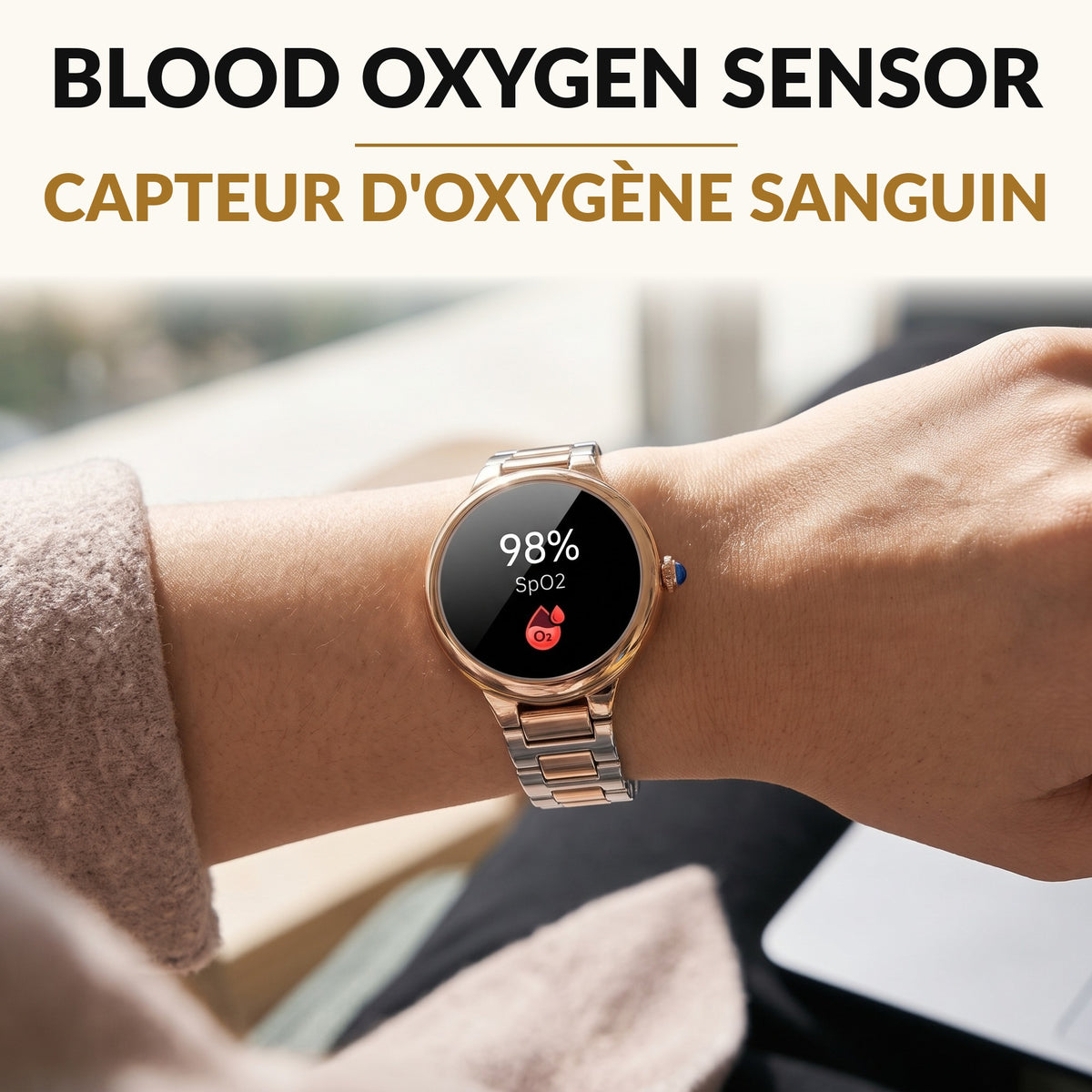 Luxury Women's Smart Watch 1.19 Inch AMOLED Round Display AI Voice Assistant Bluetooth Calling Heart Rate SpO2 Stress Monitor 30 Day Standby
