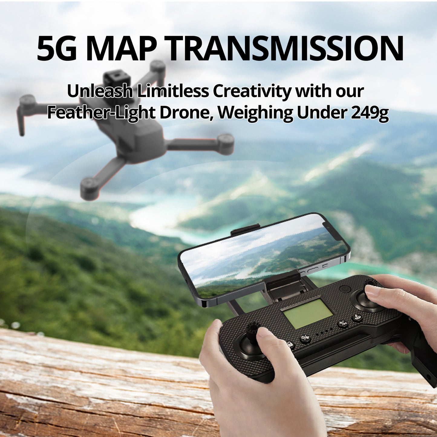 The Bigly Brothers E58 X Lite Mark II Delta Black Superior Edition Edition, FPV Drone with Camera, 360 Degrees of Obstacle Avoidance, Carrying Case plus an additional 2000mAh Battery, Below 249g, Ready to Fly!