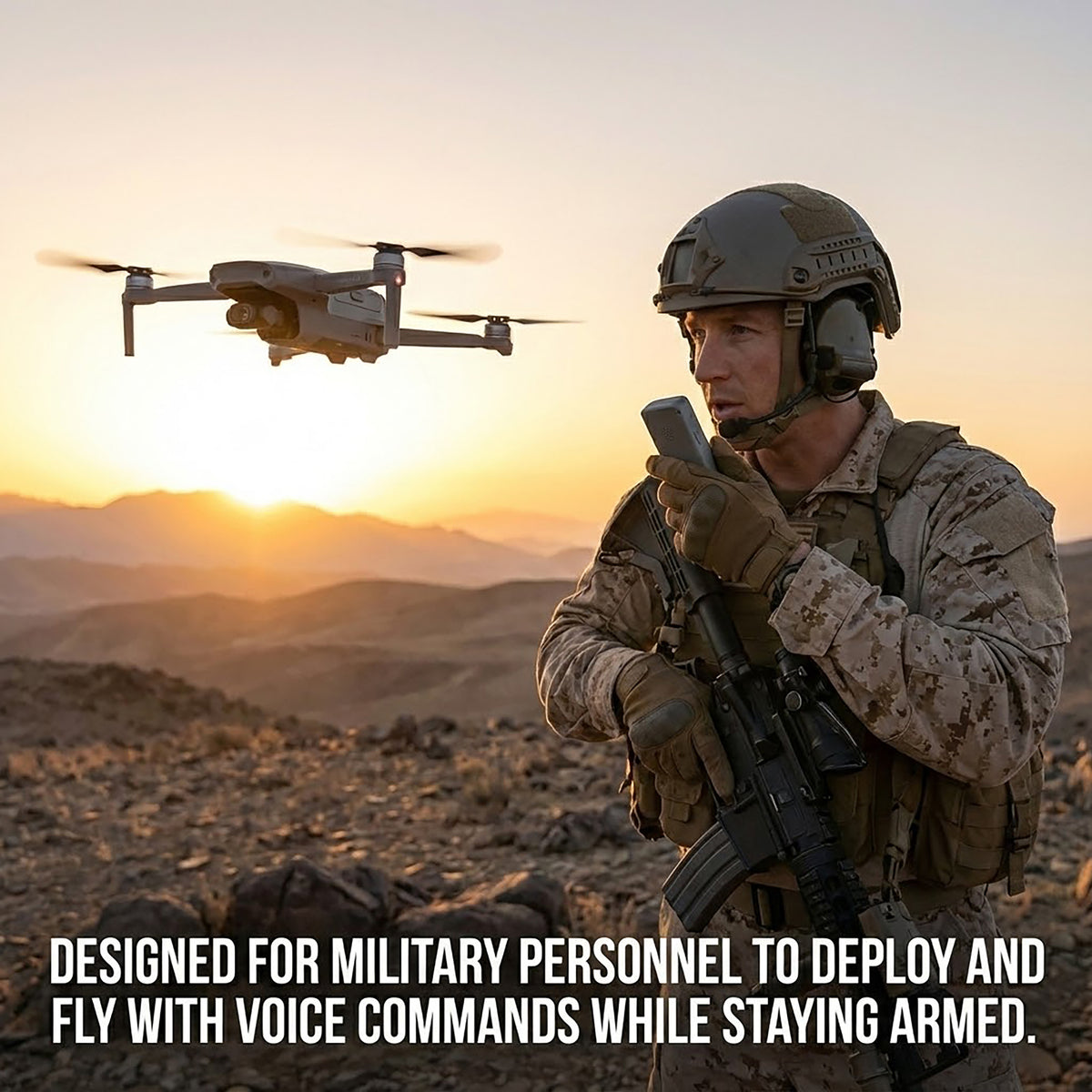 Walker Air Midnight Commando Elite FPV Drone, FPV Goggles, 2 Batteries, 2 Remote Controllers, Voice Commands, 48MP Camera, One Key Return Home, Below 249g, Designed in Canada