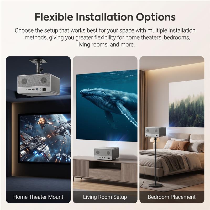 Mark V projector — flexible installation options