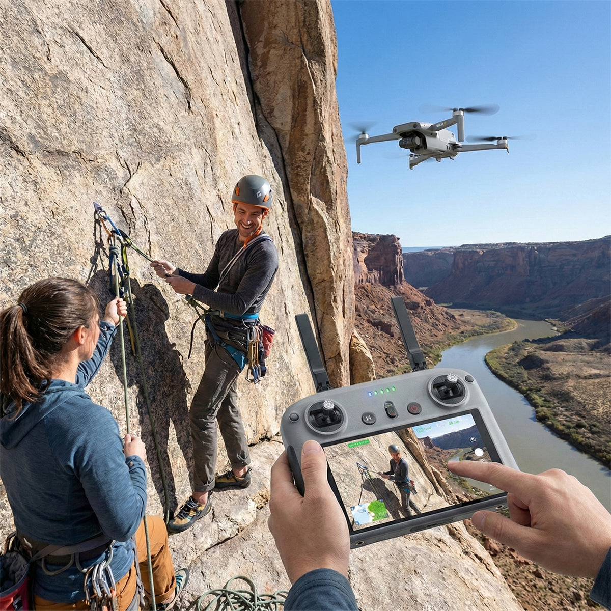 Bigly Brothers Walker-Air Mini SE FPV Drone with Built-In Screen Controller, 48MP Camera, GPS