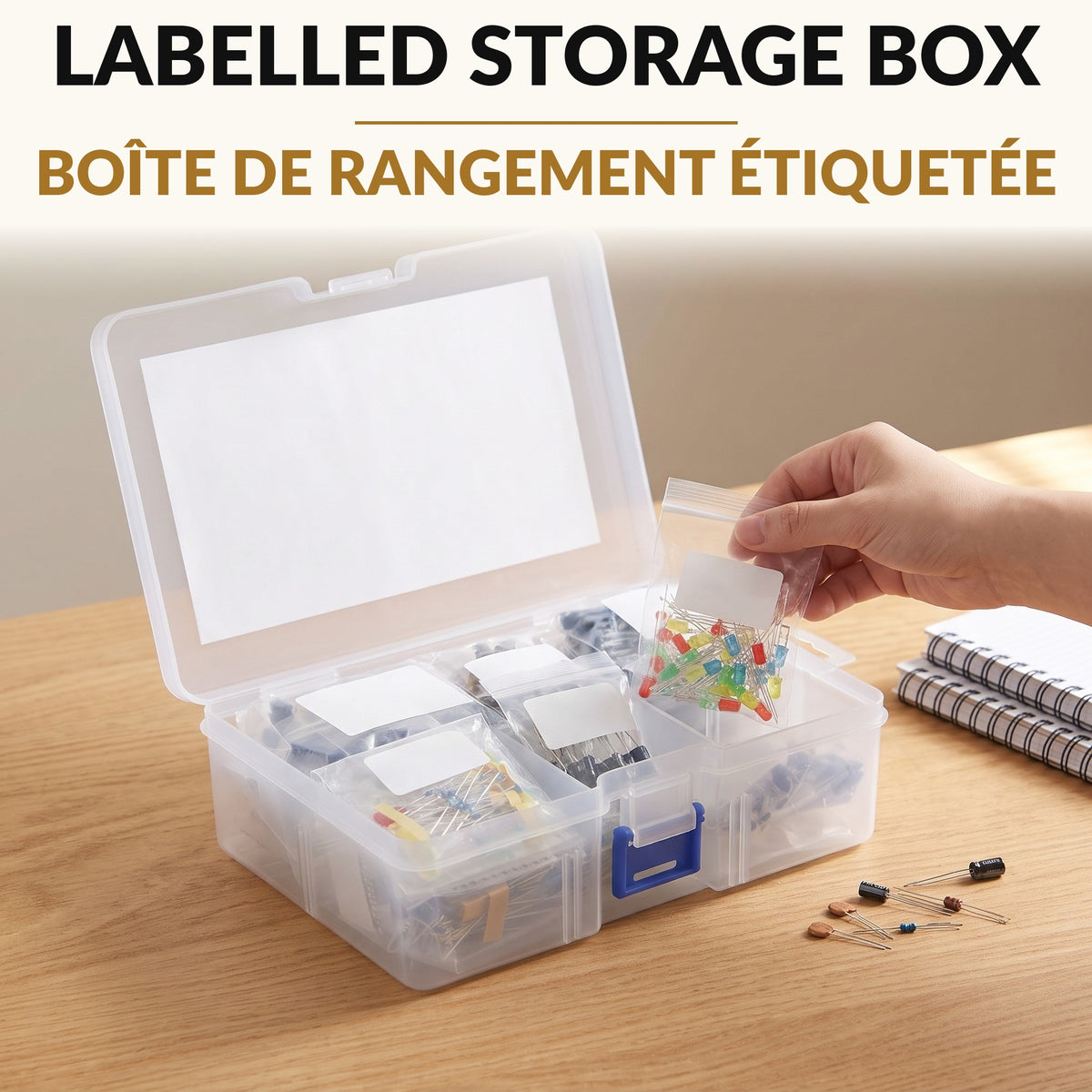 1390-Piece Electronic Components Kit