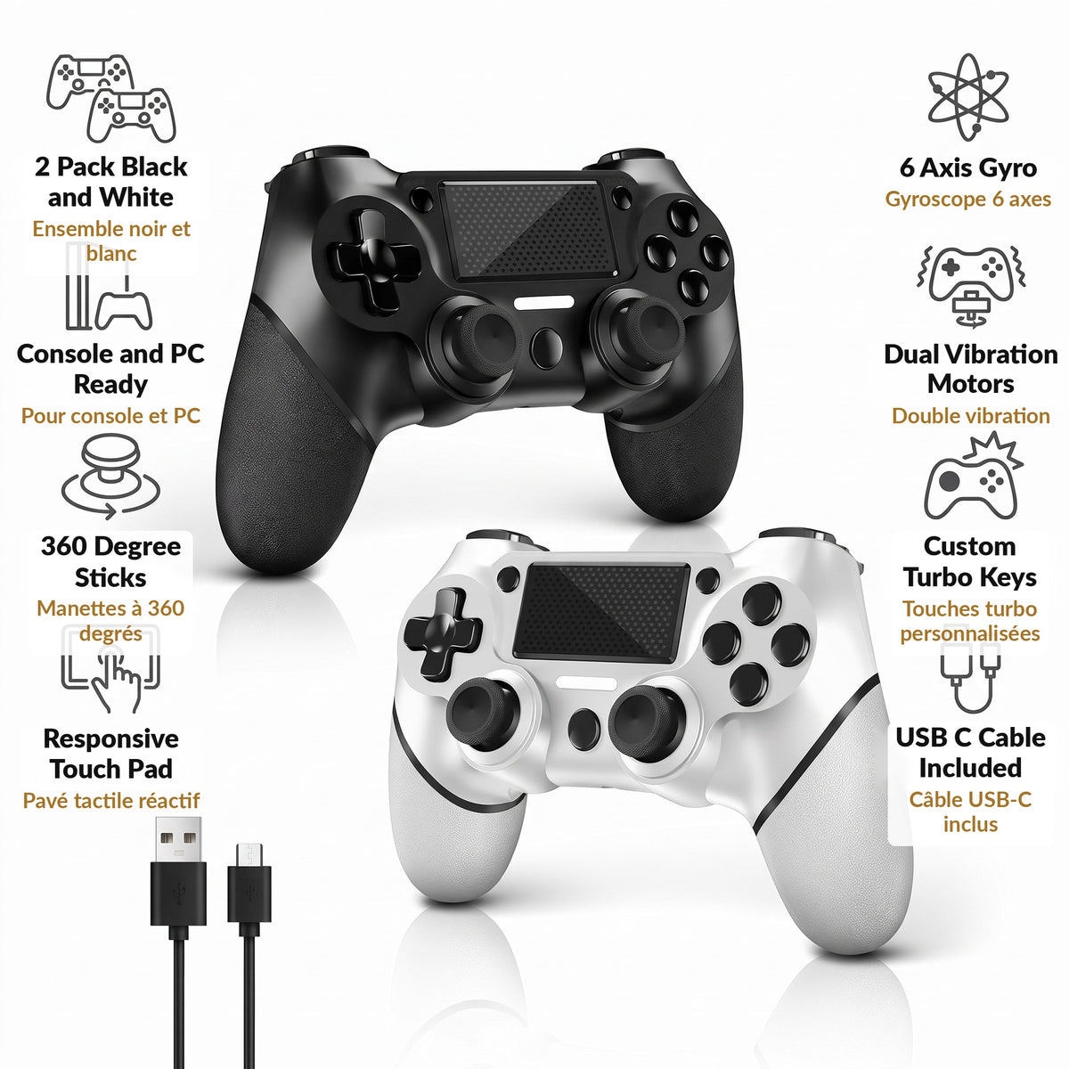 Wireless Controller 2-Pack with Touch Pad
