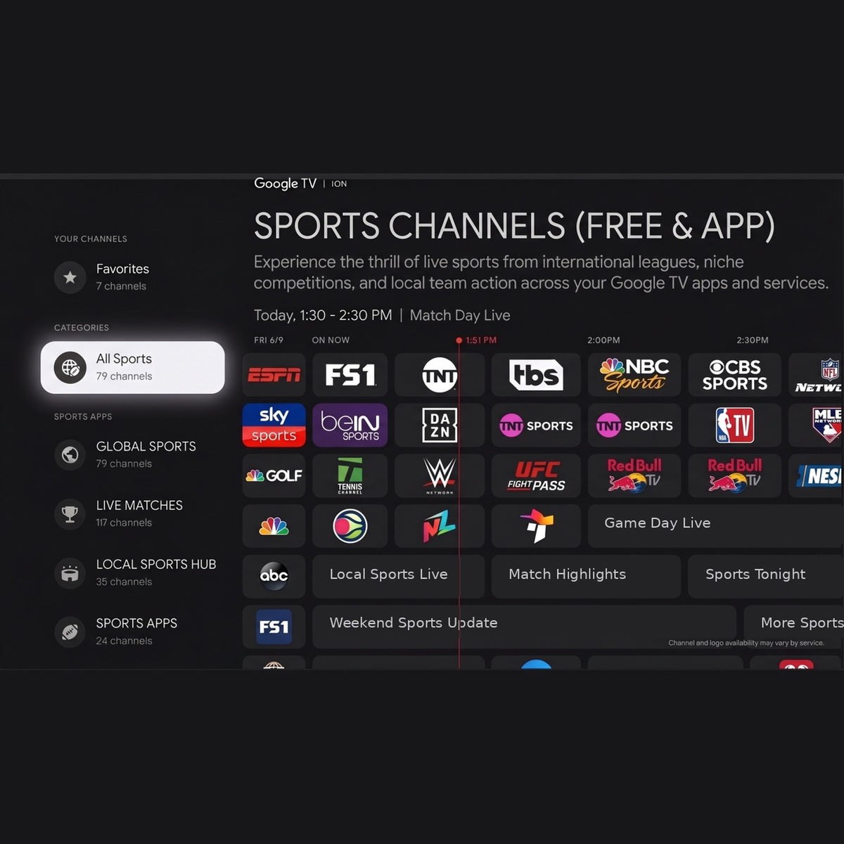 Brother Eye Mark III Elite Google TV free live sports channels guide