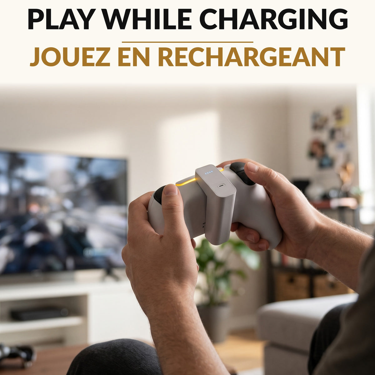 Clip On Wireless Controller Charger Portable Battery Pack with Over 12 Hours Extra Play Time Play While Charging USB C Lightweight Game Controller Power Bank