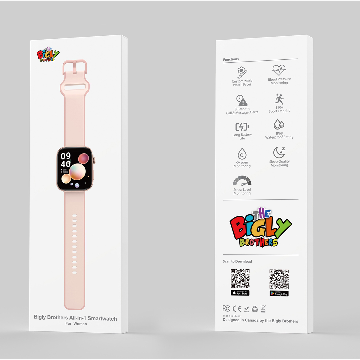 The Big Time Baddie Women’s Smart Watch – Blood Pressure, Heart & Oxygen Monitor, Calls & Text, 110+ Sport Modes, IP68