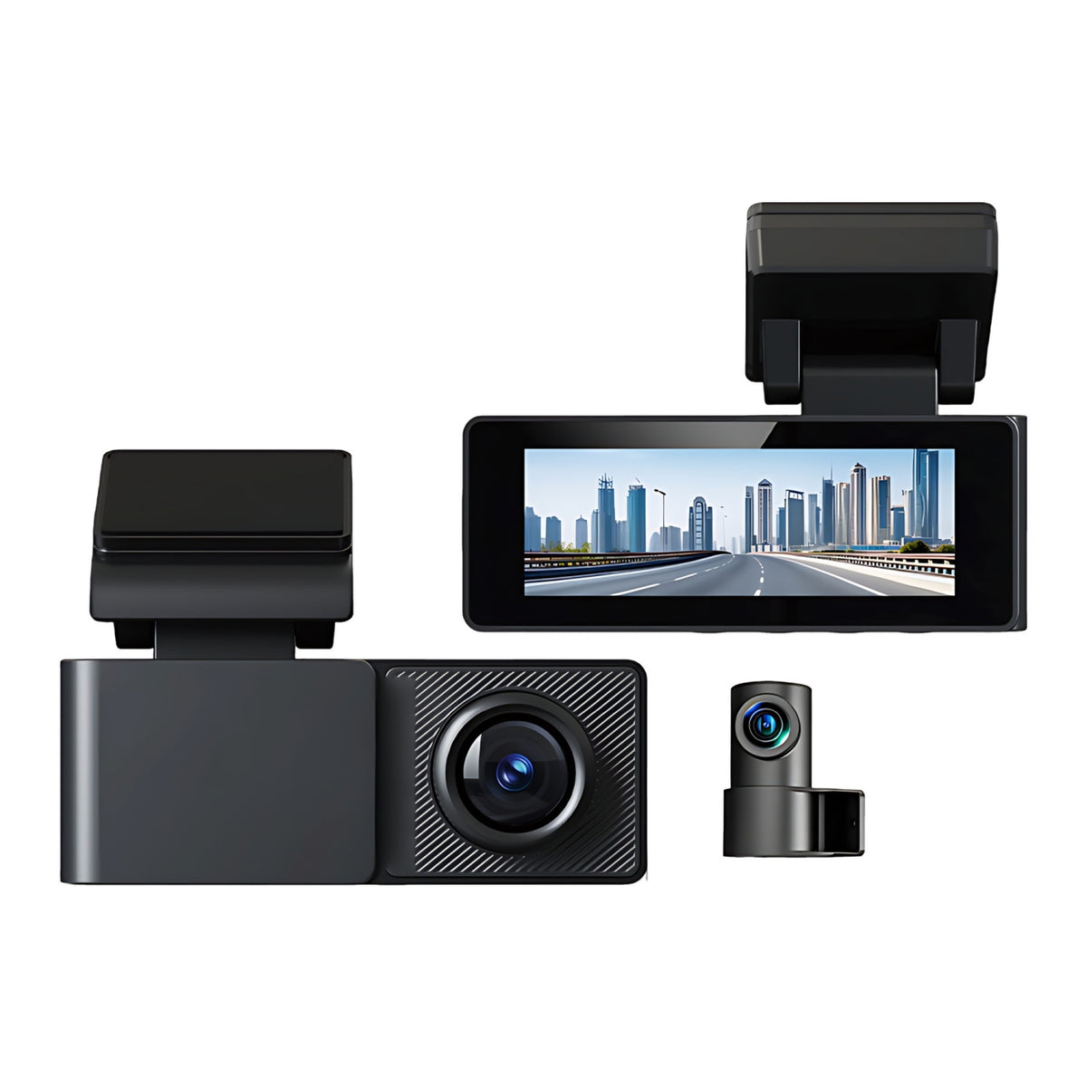 Road Guardian 2 dash cam and rear camera on a white background