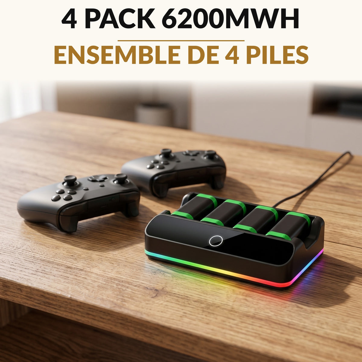 Controller Battery Pack 4-Pack with Charging Station
