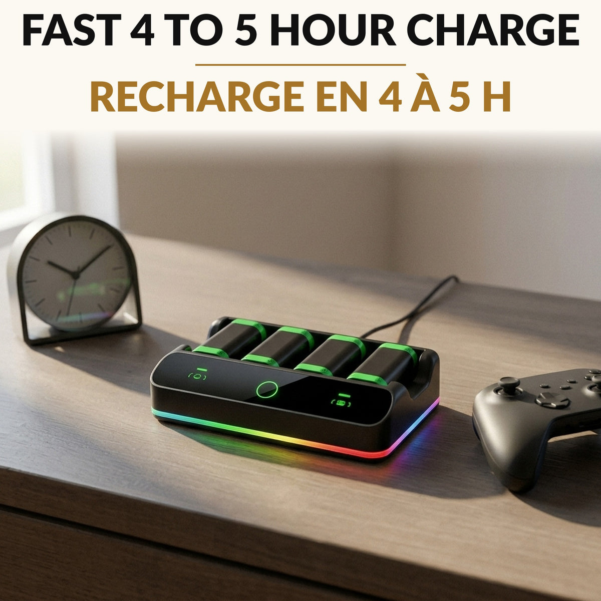 Controller Battery Pack 4-Pack with Charging Station