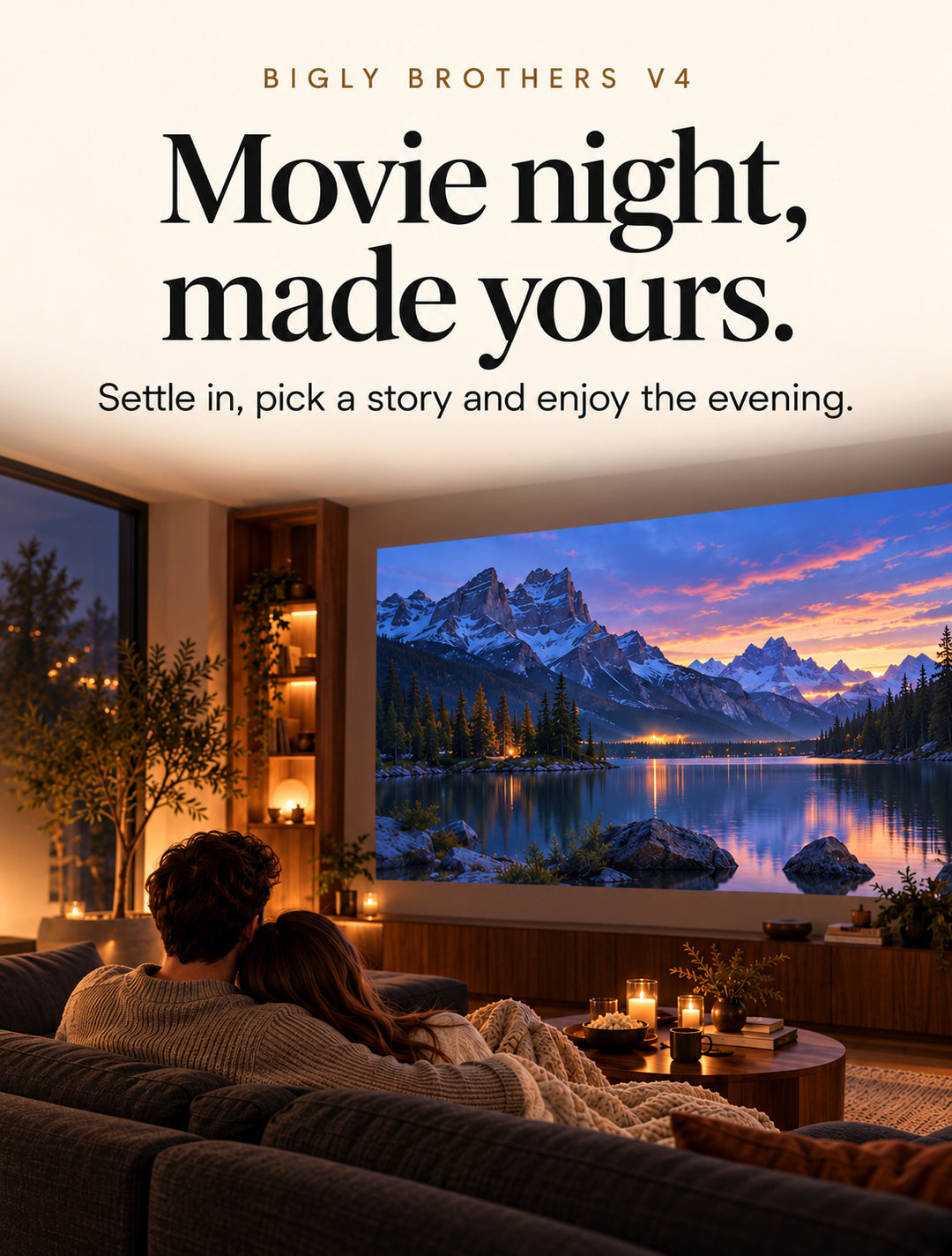V4 movie-night lifestyle panel