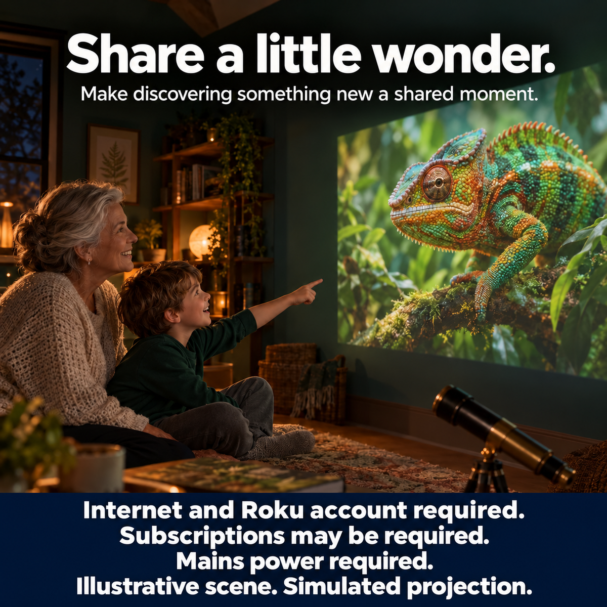 A grandmother and child share an illustrative nature programme.