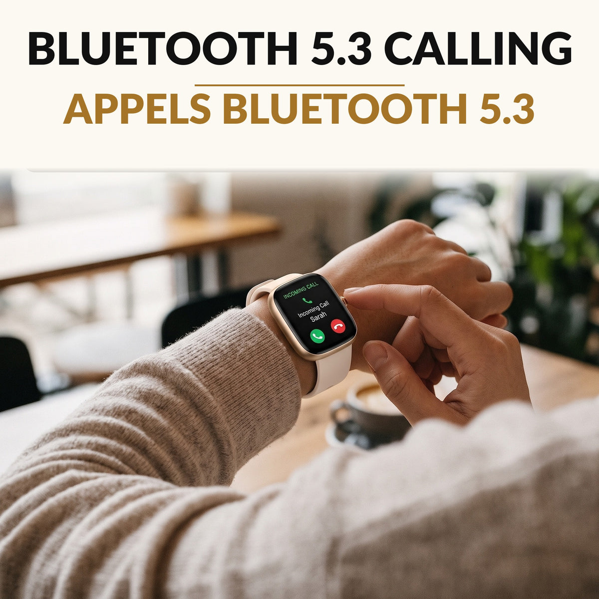 Women's Smart Watch with Bluetooth Calling 1.83 Inch HD Gold Fitness Tracker Heart Rate SpO2 Sleep Monitor Pedometer 120 Sport Modes IP67