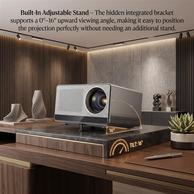 Mark V projector — built-in adjustable 0-16 degree stand