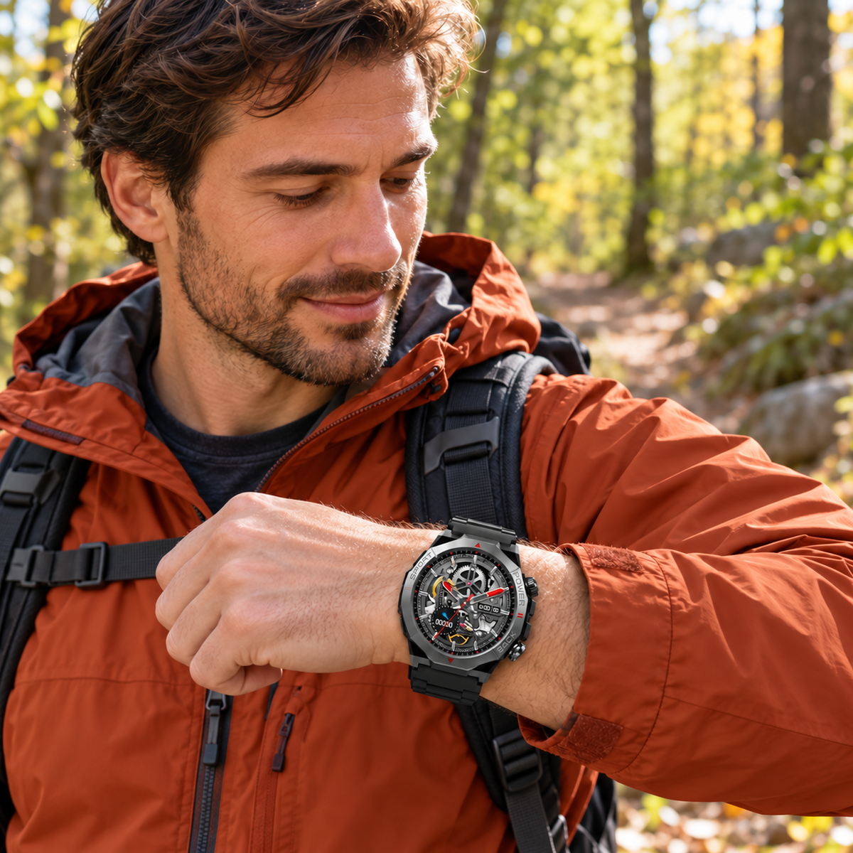Divine Insight smartwatch worn on a dry autumn walk