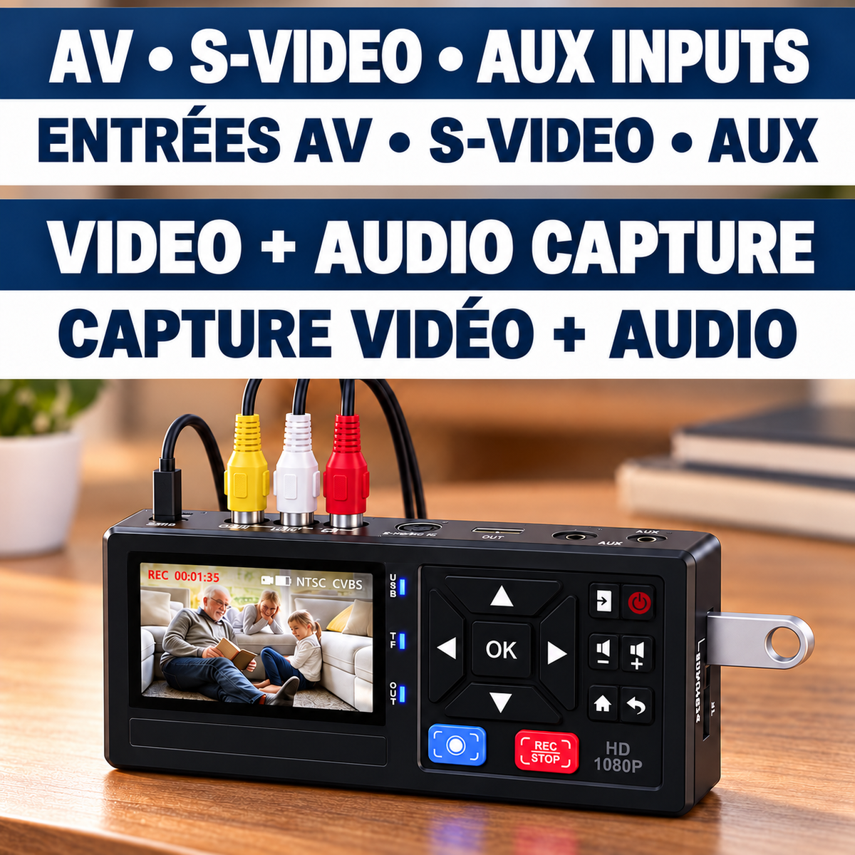 Bigly Brothers Analog Video Recorder — Convert VHS & Analog Video to Digital, No Computer Needed, with Remote