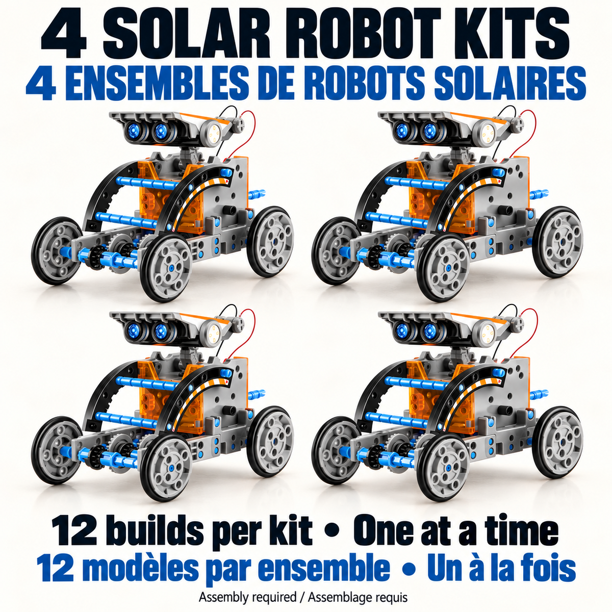 12-in-1 Solar Robot Building Kit 4-Pack