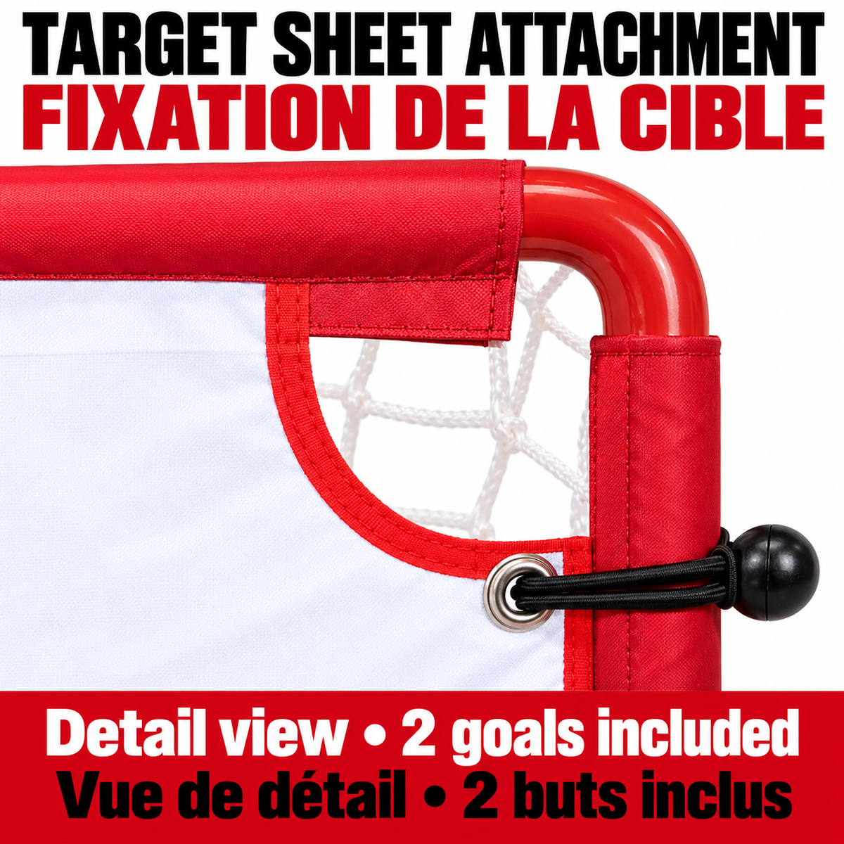 Mini Hockey Goal Set - 2 Mini Goals with Nets and Printed Goalie Target Sheets