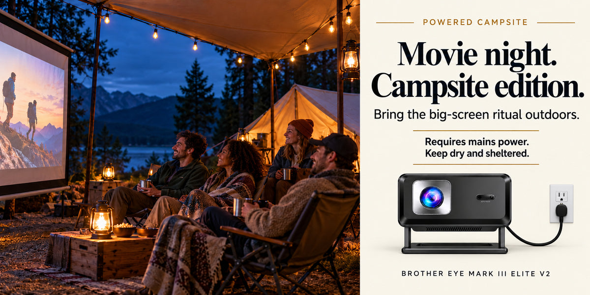 Brother Eye Mark III Elite V2: Take movie night to camp. External power required; keep the projector dry.