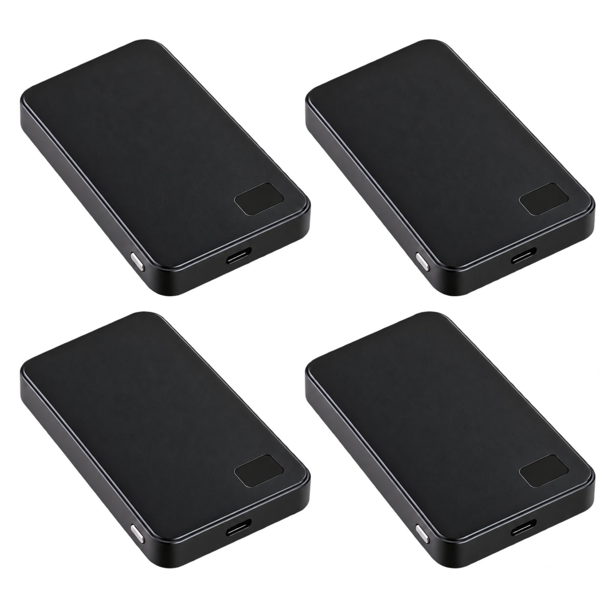 Four black Power Snap 10K power banks, family four-pack offer. Product only.