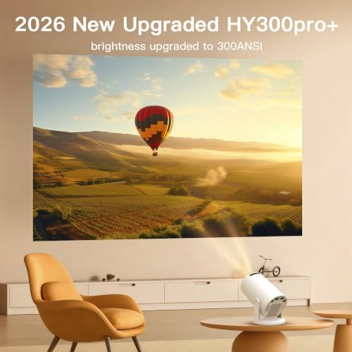 Bigly Brothers Mark I Lite Projector – White, 300 ANSI, WiFi 6, Built-in Apps