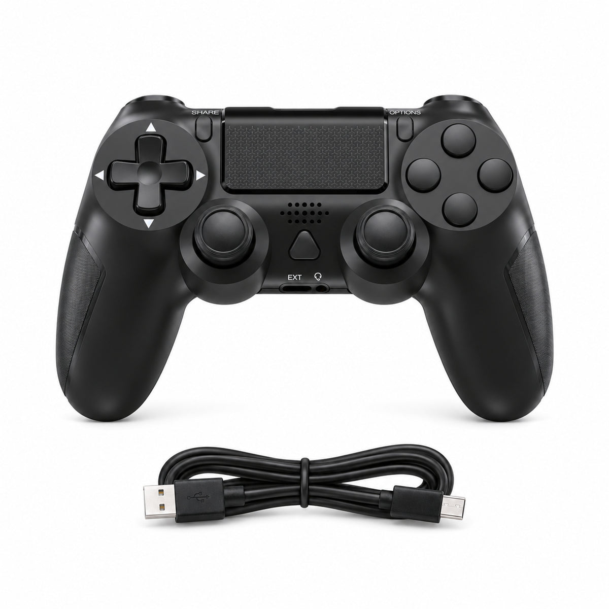 Bigly Brothers Strike Wireless Controller for PS4/PC – Dual Vibration, Six-Axis Motion Sensing, Touchpad, Built-in Speaker, 3.5mm Headset Jack, 800mAh Rechargeable Battery – Black