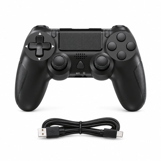 Bigly Brothers Strike Wireless Controller for PS4/PC – Dual Vibration, Six-Axis Motion Sensing, Touchpad, Built-in Speaker, 3.5mm Headset Jack, 800mAh Rechargeable Battery – Black