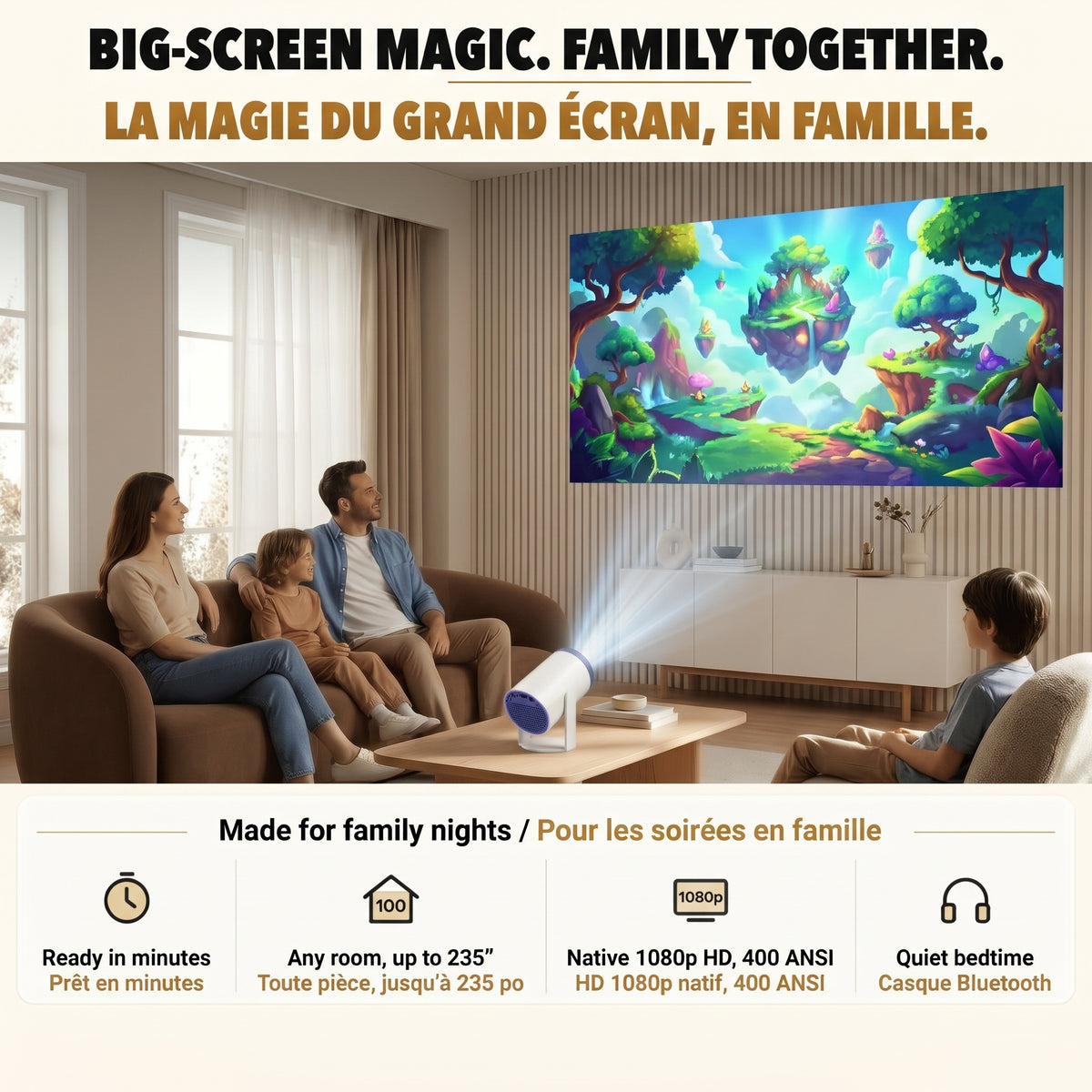 Soirée cinéma en famille