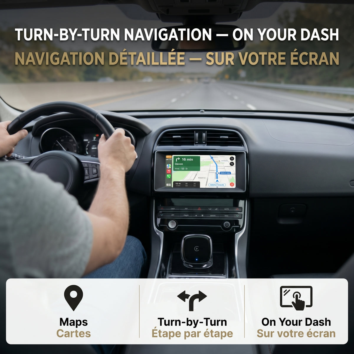 Bigly Brothers Wireless CarPlay & Android Auto Adapter Converts Built-In Wired CarPlay/Android Auto to Wireless (Compatible with 98% of Cars), Voice Control, Small Size, Plug & Play