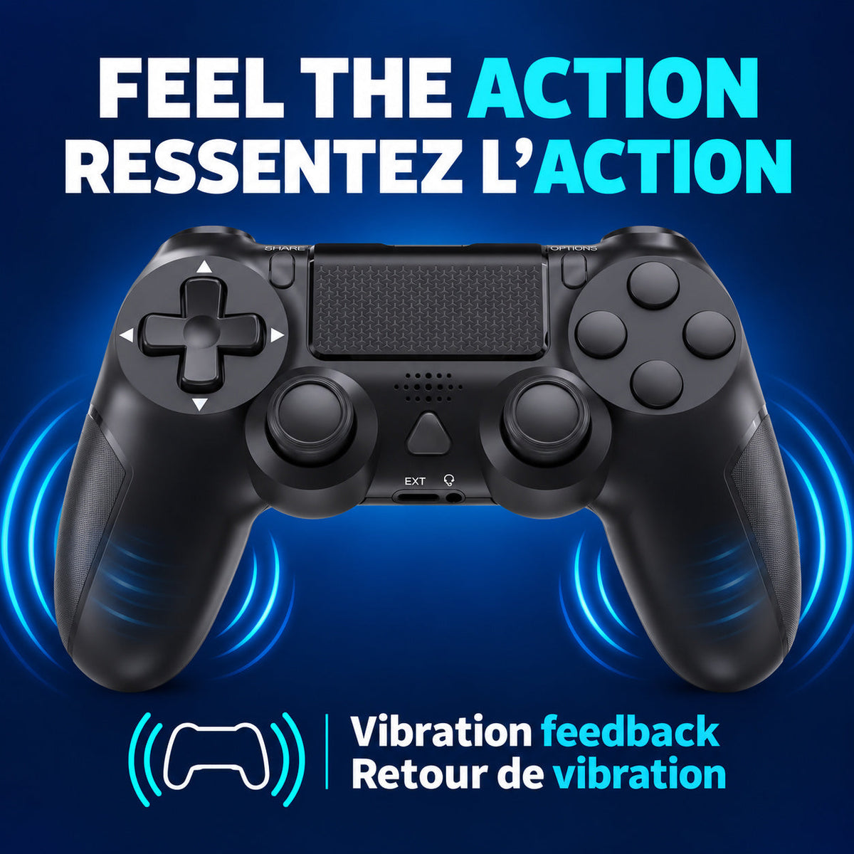 Strike Wireless Controller + Wireless Gaming Headset Gift Set — PS4/PC Controller (Dual Vibration, Touchpad, Micro-USB) + Headset for PS5/PS4/Switch/PC