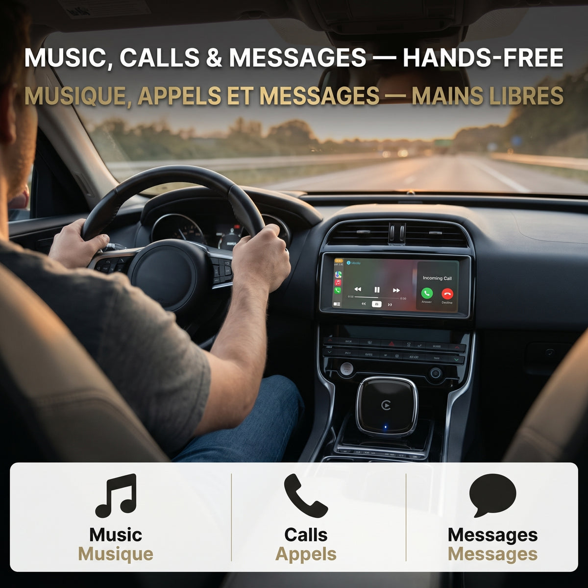 Bigly Brothers Wireless CarPlay & Android Auto Adapter Converts Built-In Wired CarPlay/Android Auto to Wireless (Compatible with 98% of Cars), Voice Control, Small Size, Plug & Play