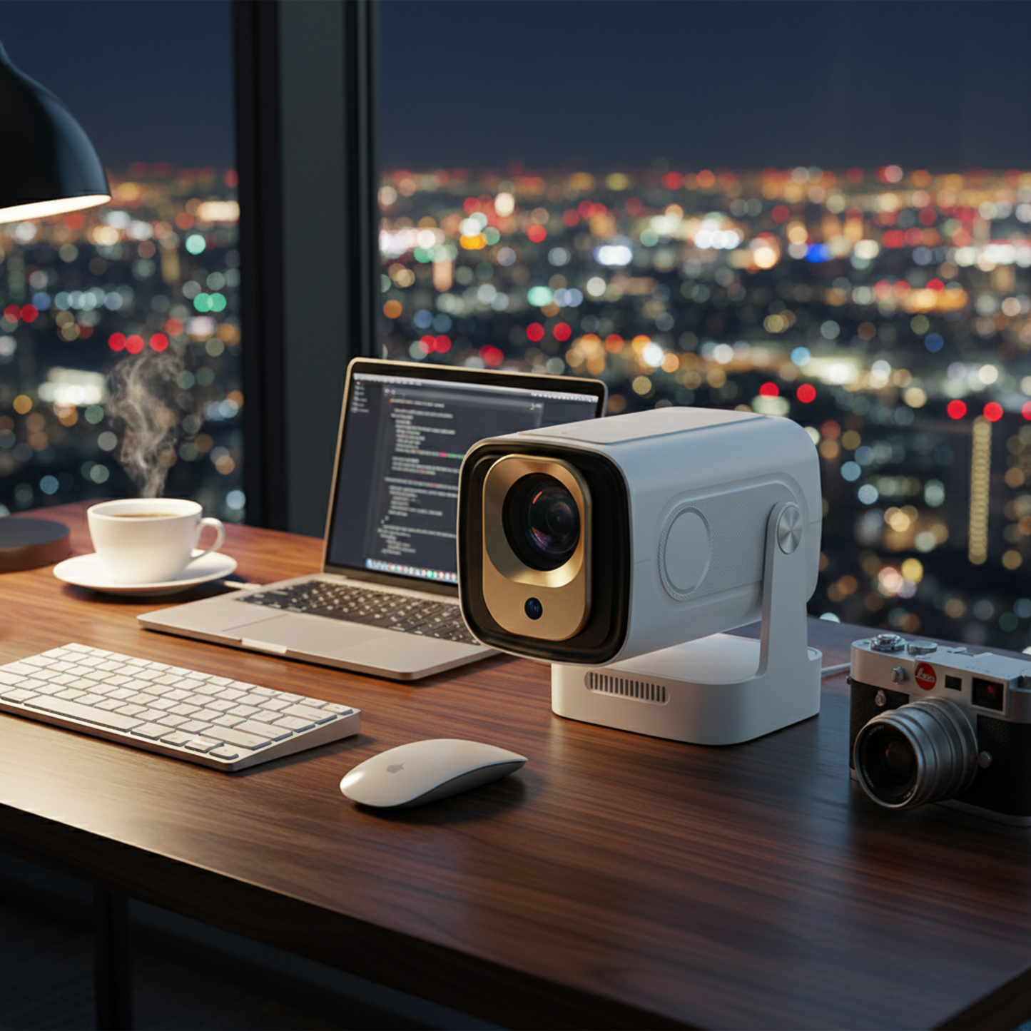 The Bigly Brothers Mini Portable Projector 1080P Full HD Supported, WiFi Bluetooth Movie Projector for Home & Outdoor Use, Auto Keystone, LED Video Projector Compatible with Phone, PC, Gaming Console