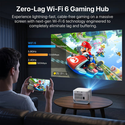Brother Eye Mark III Elite Edition Officially Licensed Google TV 4K Smart Projector, 1500 Lumens, WiFi Bluetooth Portable Movie Projector with Auto Focus, Wireless Proyector for Phone/PC/Gaming