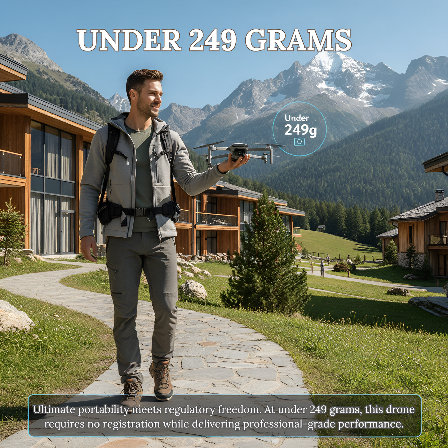 New Release The Bigly Brothers Walker-Air Mini SE FPV Drone, Intelligent Voice Control, One Throw Fly, 48 MP Camera, 58-Mins Flight, 4km Range, 3-Axis Gimbal, GPS System, Follow Me Mode, Below 249g