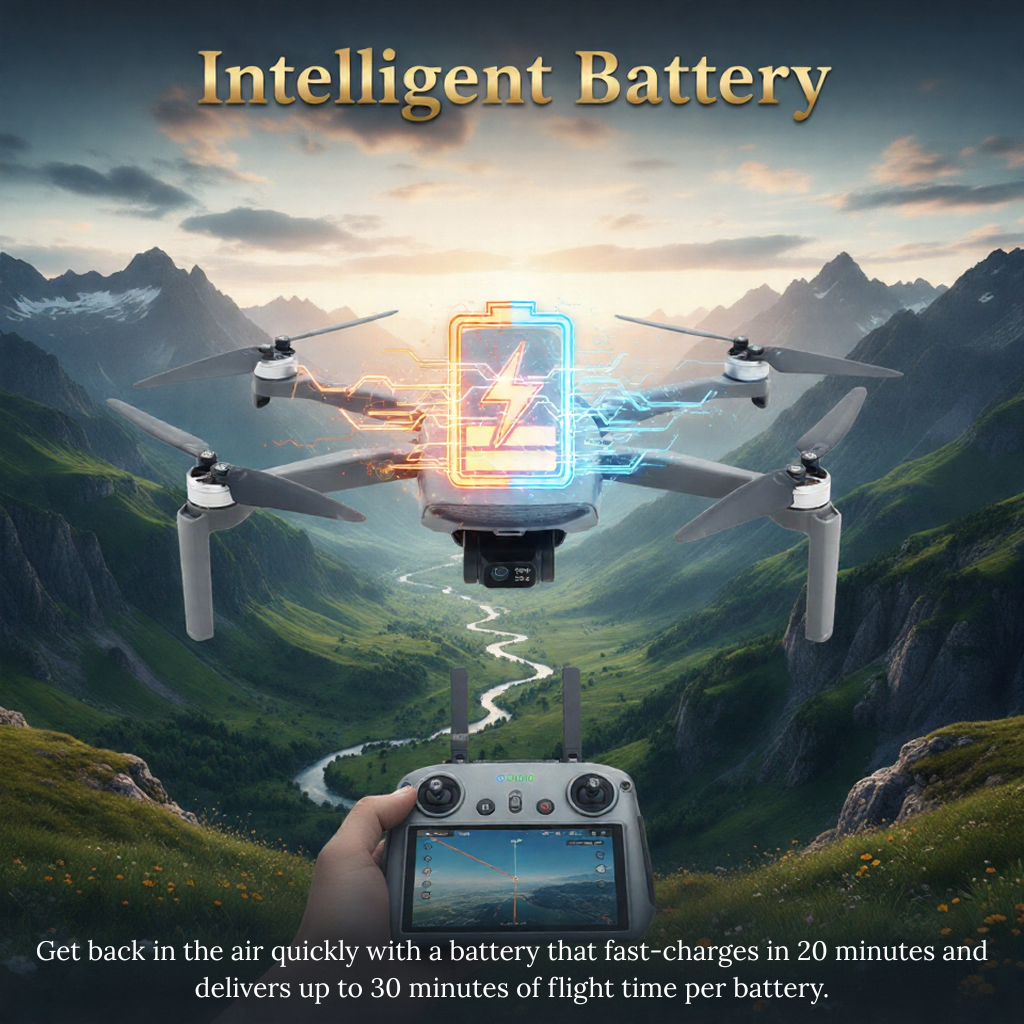Bigly Brothers Walker-Air Mini SE FPV Drone with Built-In Screen Controller, 48MP Camera, GPS