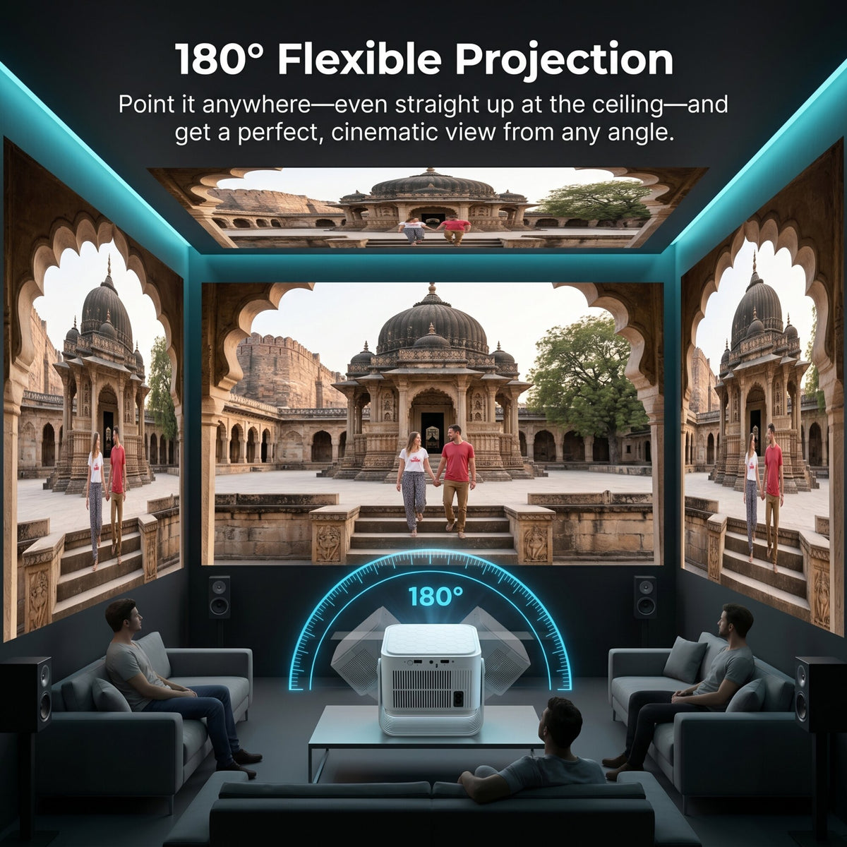Mark III Elite rotating stand projecting onto a ceiling