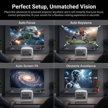 Brother Eye Mark III Elite Edition Officially Licensed Google TV 4K Smart Projector, 1500 Lumens, WiFi Bluetooth Portable Movie Projector with Auto Focus, Wireless Proyector for Phone/PC/Gaming