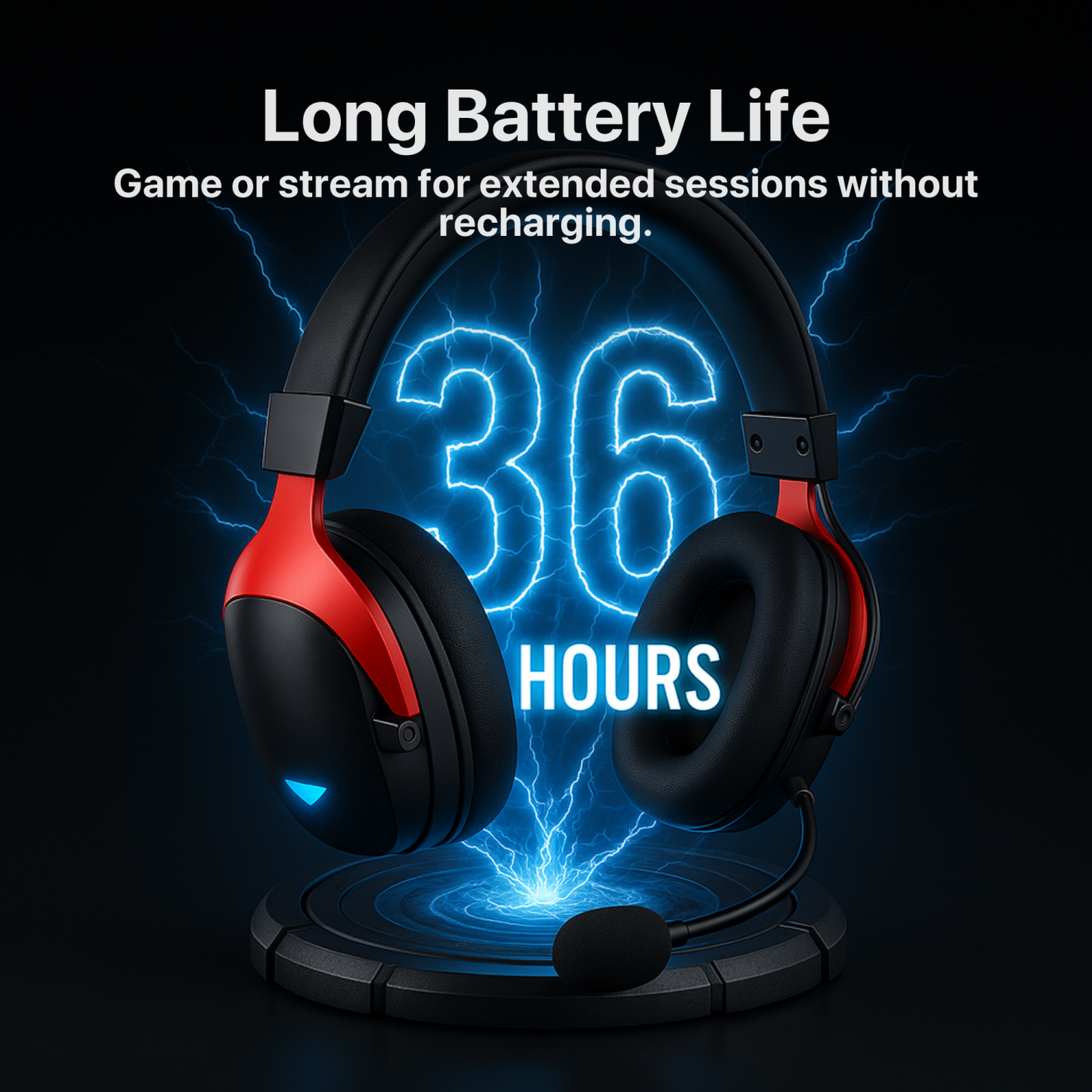 The Bigly Brothers RGB Wireless Headset with Noise-Cancelling Mic & up to 36 Hours Battery Life