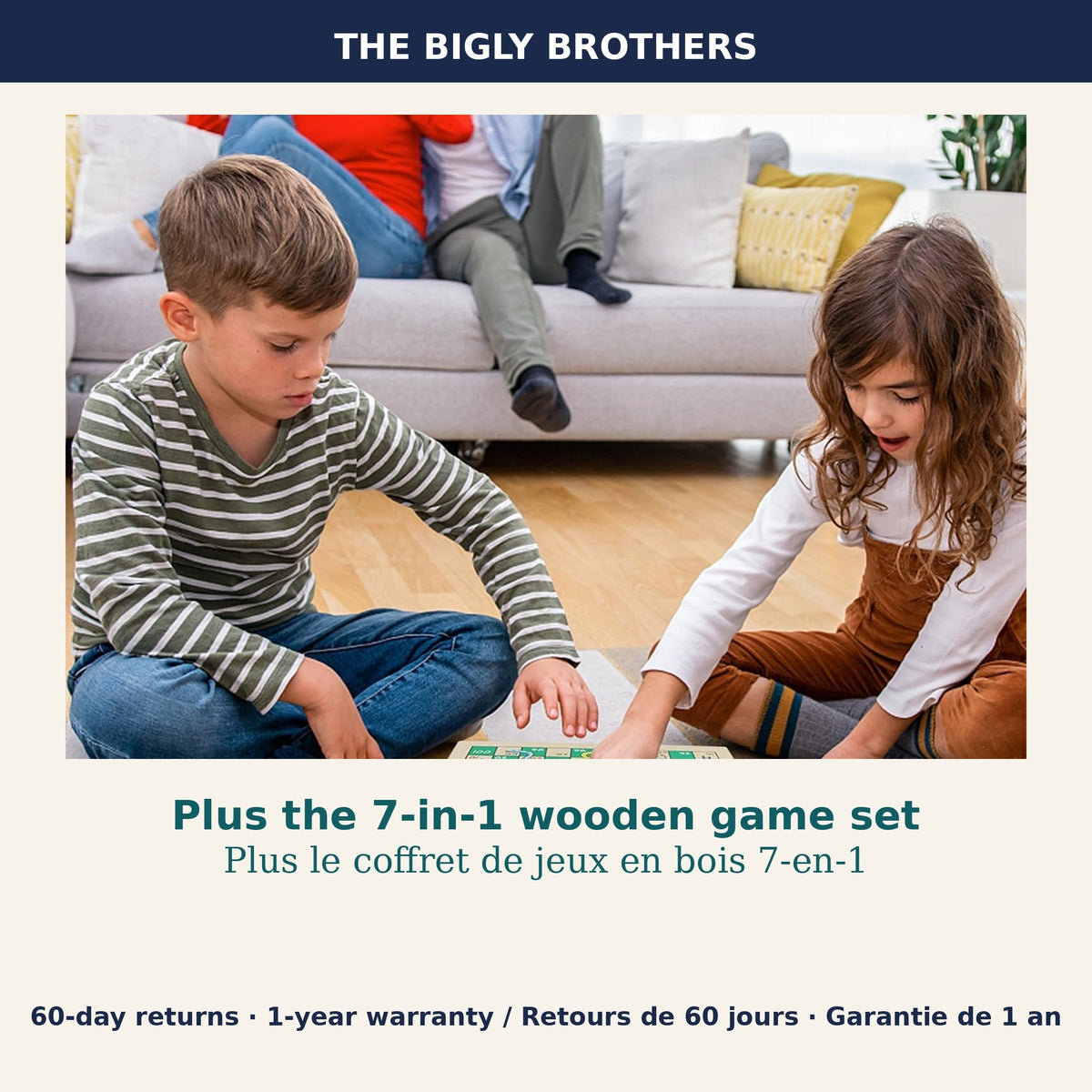 Family Game Night Kit — Mexican Train Dominoes Double-12 Set in Aluminum Case (91 Tiles) plus 7-in-1 Wooden Board Game Set with 3 Slide-Out Boards