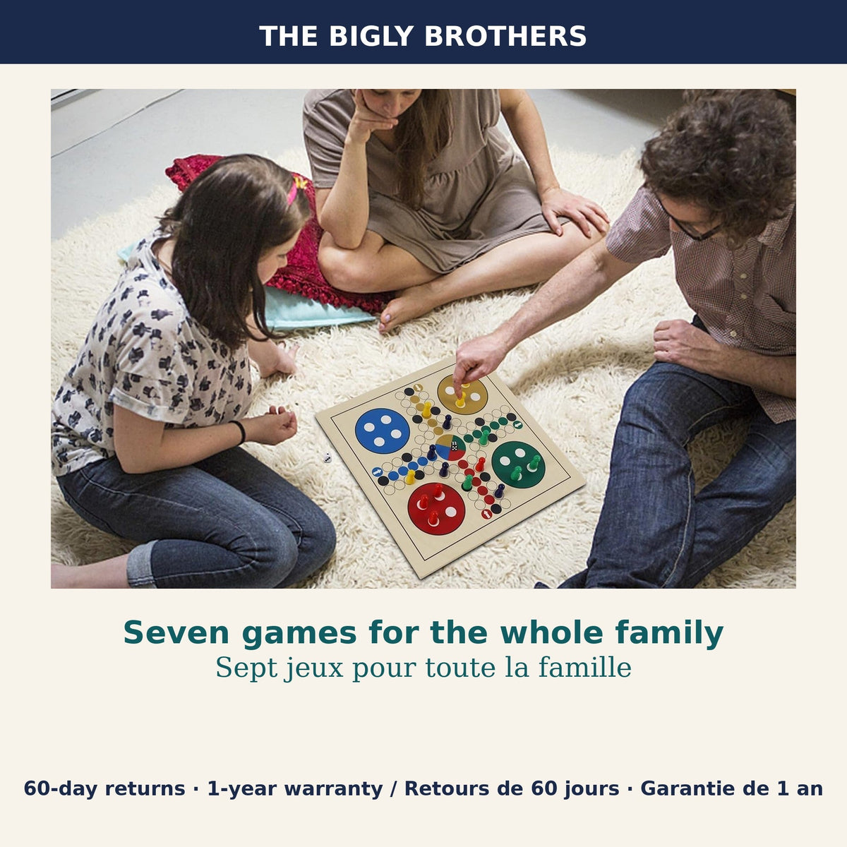 Family Game Night Kit — Mexican Train Dominoes Double-12 Set in Aluminum Case (91 Tiles) plus 7-in-1 Wooden Board Game Set with 3 Slide-Out Boards