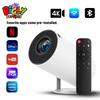 Portable 4K Mini Projector with 300 Lumens Built-in Apps, Auto Keystone, Full HD 1080P Support, 180° Rotation, Works with TV Sticks, Smartphones, HDMI, and USB - White