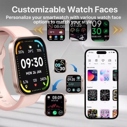 The Bigly Brothers All-in-1 Smart Watch for Women, Sports Watch with Blood Pressure, Call/Text, Heart Rate, Blood Oxygen Level Monitor, Sleep Tracker, 110+ Sport Modes, IP68 Waterproof
