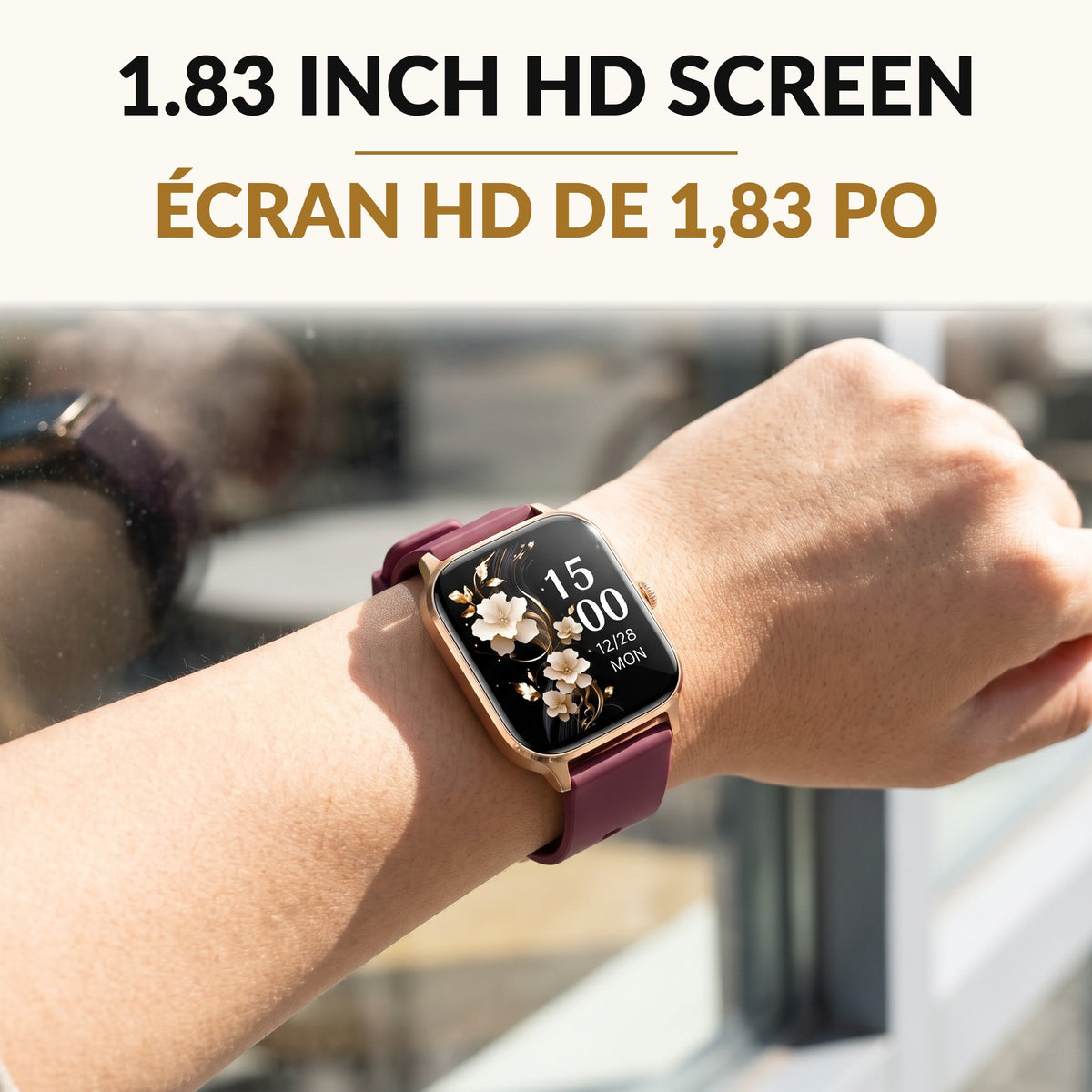 Smart Watch for Women and Men 1.83 Inch HD Screen Bluetooth Calling Step Counter Sleep Monitor 113 Sport Modes Fitness Tracker 7 Day Battery
