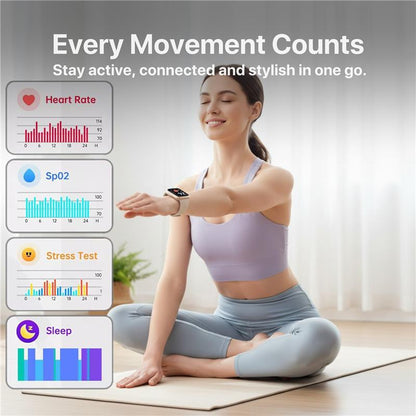 Big Time Baddie Womens Smart Watch, Sports Watch with Blood Pressure, Call/Text, Heart Rate, Blood Oxygen Level Monitor, Sleep Tracker, 110+ Sport Modes, IP68 Waterproof Watch for Women