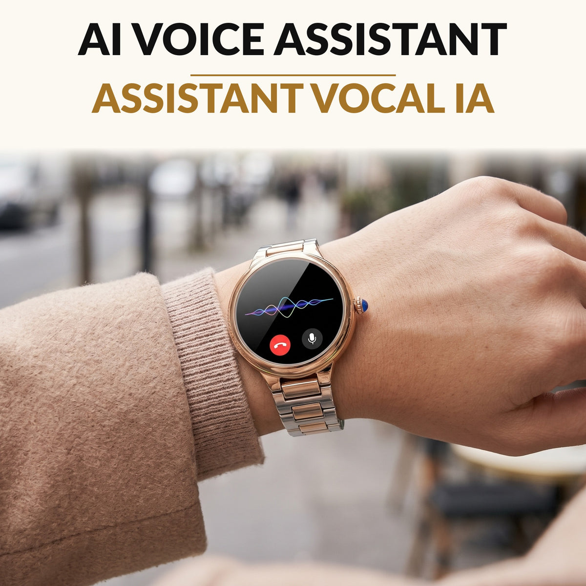 Luxury Women's Smart Watch 1.19 Inch AMOLED Round Display AI Voice Assistant Bluetooth Calling Heart Rate SpO2 Stress Monitor 30 Day Standby