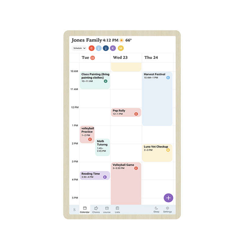 The Bigly Brothers Wall-Mounted Digital Planner Calendar with Wooden Frame – Giant Display for Agenda, To-Do Lists, Video Calls, Gaming, Family Organizer, Business, & Art Display