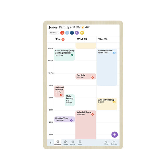 The Bigly Brothers Wall-Mounted Digital Planner Calendar with Wooden Frame – Giant Display for Agenda, To-Do Lists, Video Calls, Gaming, Family Organizer, Business, & Art Display