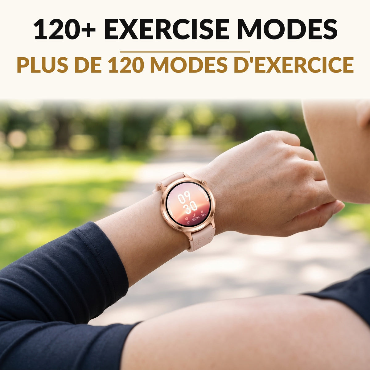 Slim Women's Smart Watch 1.1 Inch AMOLED Small Round Fitness Tracker 24 Hour Heart Rate Sleep Stages Cycle Tracking 120 Sport Modes 10 Day Battery