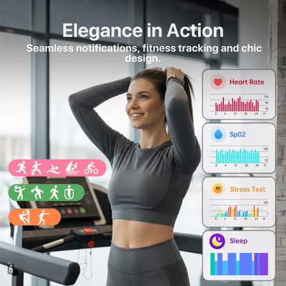 Big Time Baddie Womens Smart Watch, Sports Watch with Blood Pressure, Call/Text, Heart Rate, Blood Oxygen Level Monitor, Sleep Tracker, 110+ Sport Modes, IP68 Waterproof Watch for Women